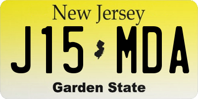 NJ license plate J15MDA