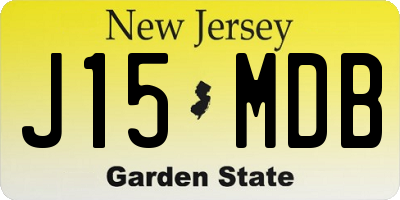 NJ license plate J15MDB