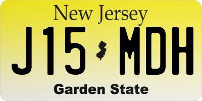 NJ license plate J15MDH