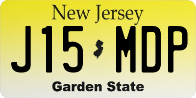 NJ license plate J15MDP