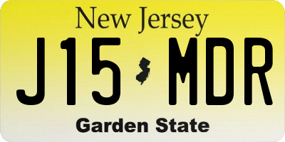 NJ license plate J15MDR