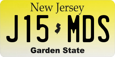 NJ license plate J15MDS