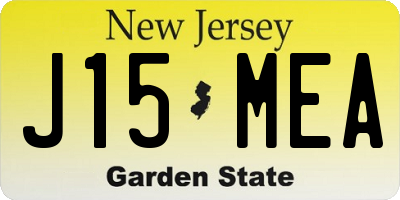 NJ license plate J15MEA