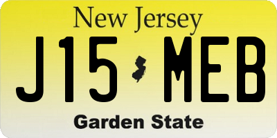 NJ license plate J15MEB