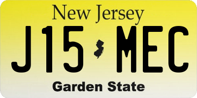 NJ license plate J15MEC