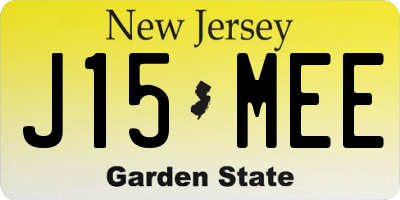 NJ license plate J15MEE