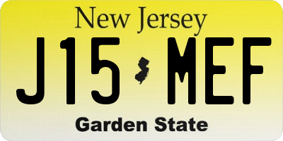 NJ license plate J15MEF