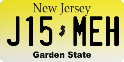 NJ license plate J15MEH