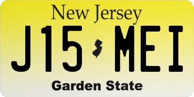 NJ license plate J15MEI