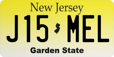 NJ license plate J15MEL