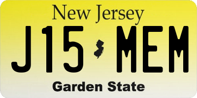 NJ license plate J15MEM