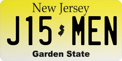 NJ license plate J15MEN