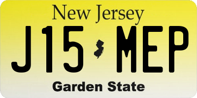 NJ license plate J15MEP