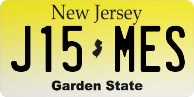 NJ license plate J15MES