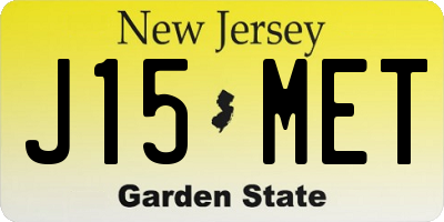 NJ license plate J15MET