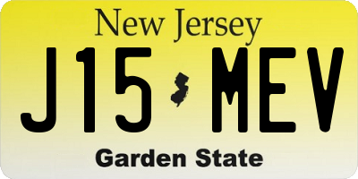 NJ license plate J15MEV