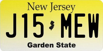 NJ license plate J15MEW