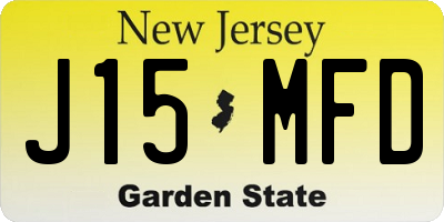 NJ license plate J15MFD