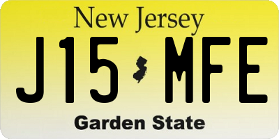 NJ license plate J15MFE