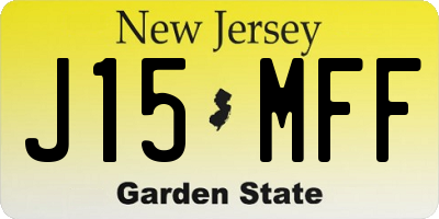 NJ license plate J15MFF
