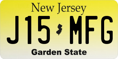 NJ license plate J15MFG