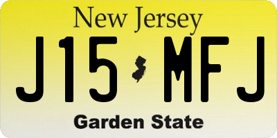 NJ license plate J15MFJ