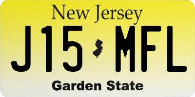 NJ license plate J15MFL