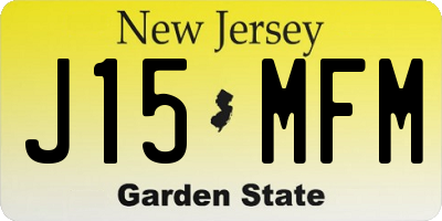 NJ license plate J15MFM