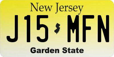 NJ license plate J15MFN