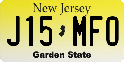 NJ license plate J15MFO