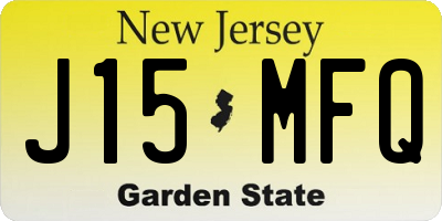 NJ license plate J15MFQ