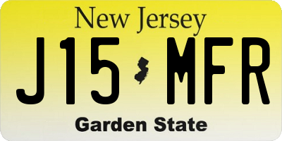 NJ license plate J15MFR
