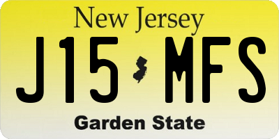 NJ license plate J15MFS