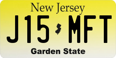 NJ license plate J15MFT