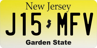 NJ license plate J15MFV