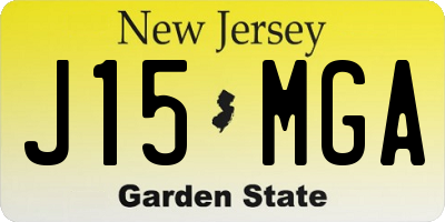 NJ license plate J15MGA