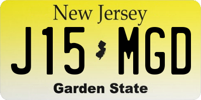 NJ license plate J15MGD