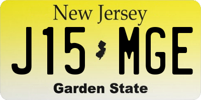 NJ license plate J15MGE