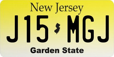 NJ license plate J15MGJ