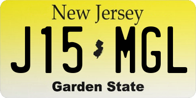 NJ license plate J15MGL