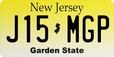 NJ license plate J15MGP