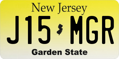 NJ license plate J15MGR