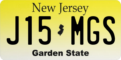 NJ license plate J15MGS