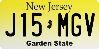 NJ license plate J15MGV
