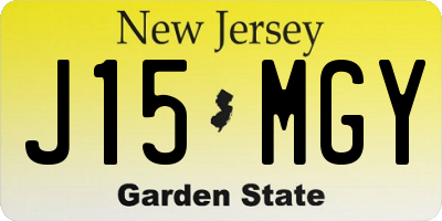 NJ license plate J15MGY