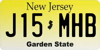 NJ license plate J15MHB
