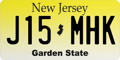 NJ license plate J15MHK