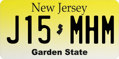 NJ license plate J15MHM