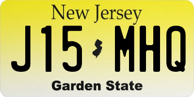 NJ license plate J15MHQ