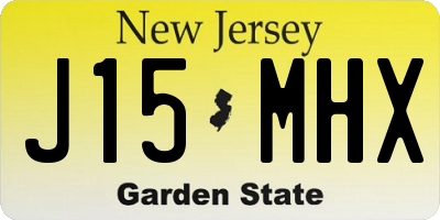 NJ license plate J15MHX